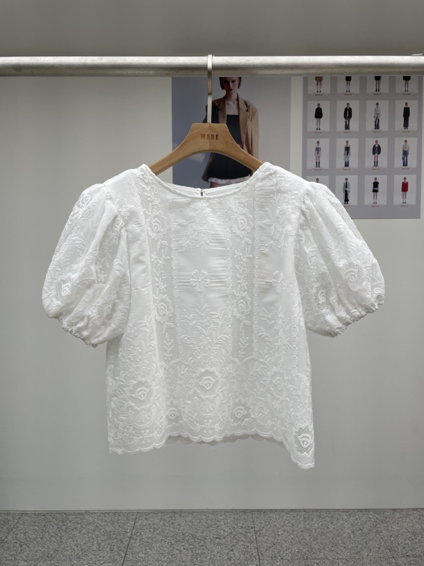MADE-P直郵韓國代購㊣女裝新款推薦25春夏熱賣人氣襯衫蕾絲衫MADE-P襯衫/蕾絲衫圖色2