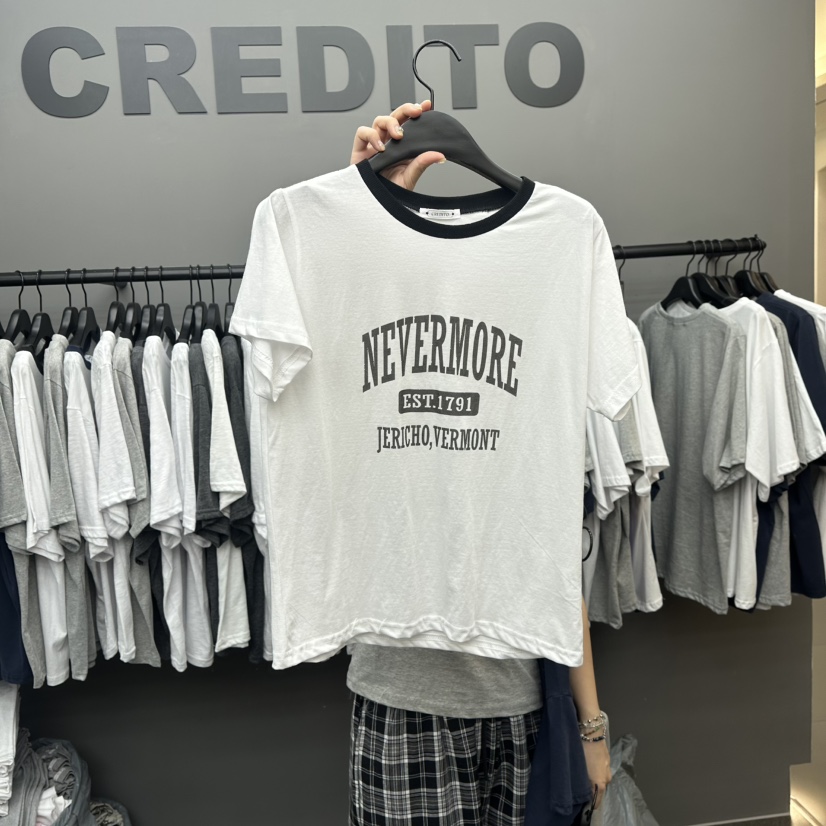 CREDITO韓國㊣直郵東大門代購女裝新品熱賣人氣休閑25春夏T恤CREDITOT恤圖色3