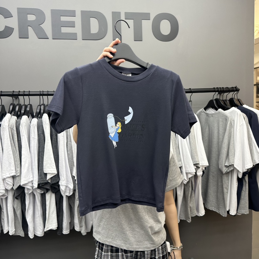 CREDITO直郵韓國代購㊣女裝新款熱賣推薦休閑人氣時尚25春夏T恤CREDITOT恤圖色2