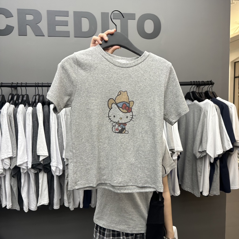 CREDITO直郵韓國代購㊣女裝新品熱賣人氣時尚休閑25春夏T恤CREDITOT恤