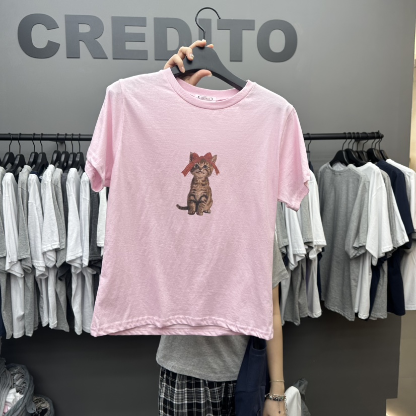 CREDITO直郵韓國代購㊣女裝新品休閑推薦人氣熱賣時尚25春夏T恤CREDITOT恤