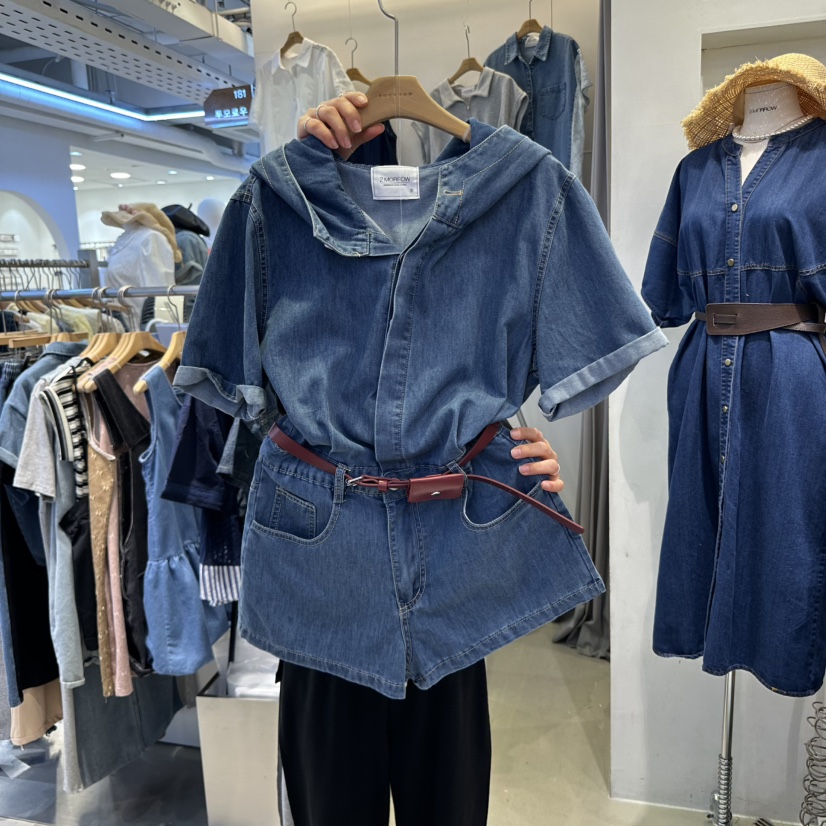 2MORROW東大門代購女士新品休閑熱賣25春夏職業真品連體褲兜帽2MORROW連體褲圖色1