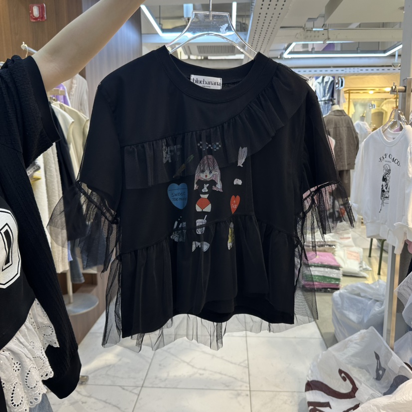 BLUE BANANA韓國代購女裝新款人氣真品25春夏時尚職業熱賣T恤BLUE BANANAT恤圖色2