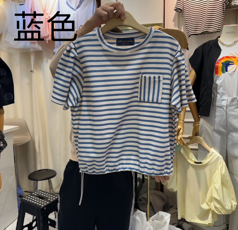 BUTTU東大門實拍女裝新款休閑時尚25春夏職業熱賣真品推薦T恤10 O CLOCK/ButtuT恤圖色1