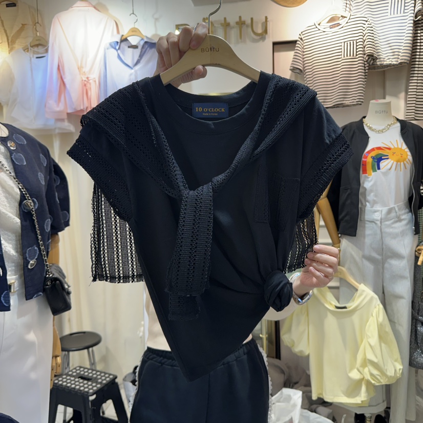 BUTTU東大門直郵女士新品推薦熱賣25春夏職業時尚人氣T恤套裝10 O CLOCK/ButtuT恤圖色2