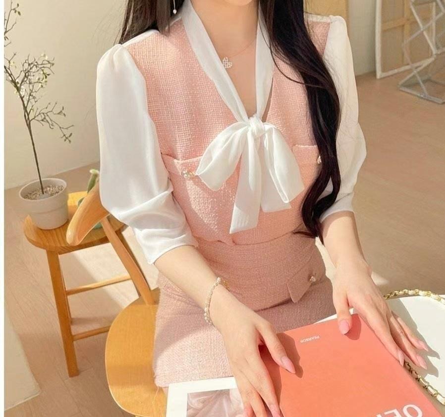 OLIVIA韓國直郵㊣東大門實拍女裝新品時尚熱賣襯衫蕾絲衫花呢OLIVIA襯衫/蕾絲衫圖色2