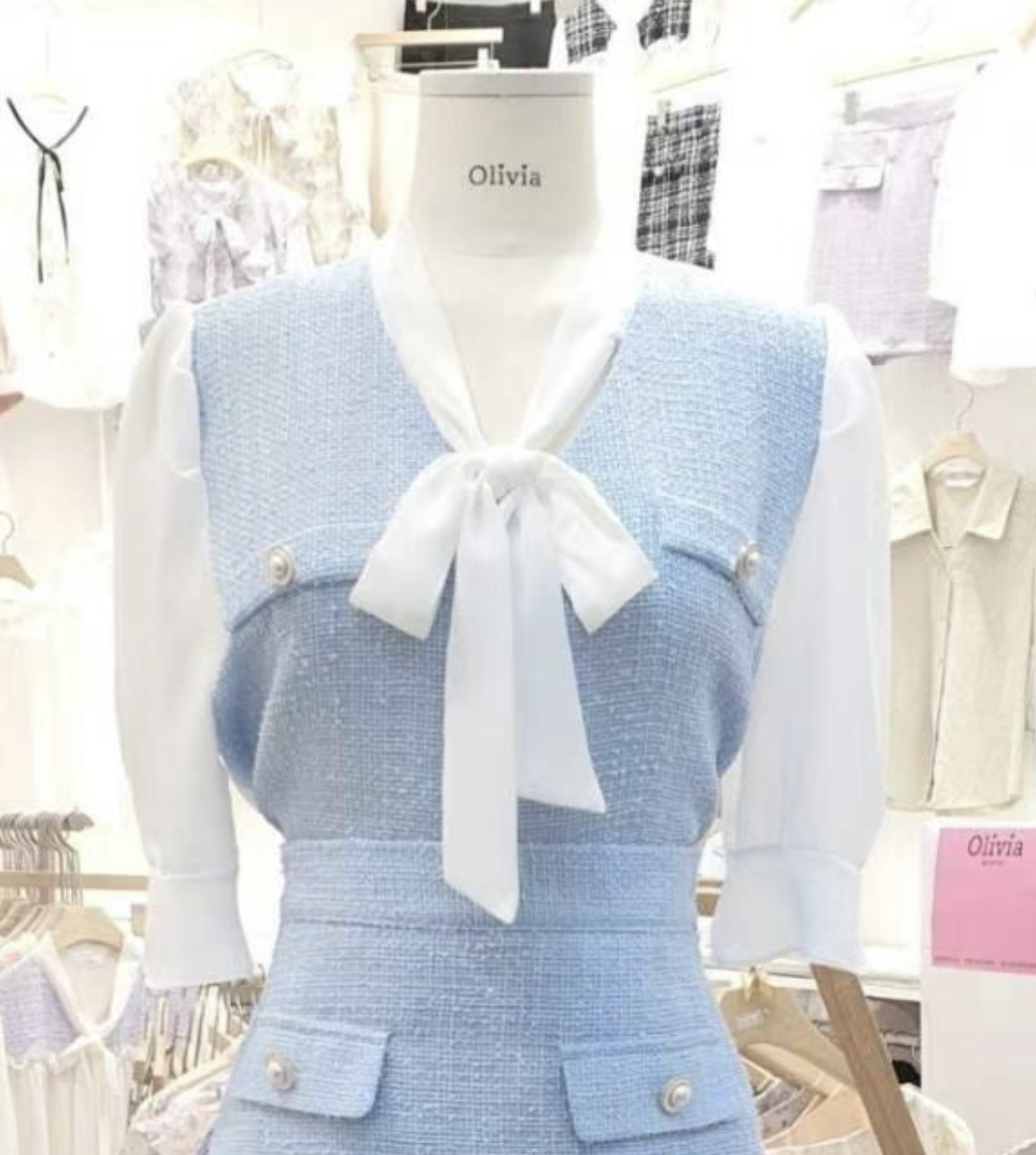 OLIVIA韓國直郵㊣東大門實拍女裝新品時尚熱賣襯衫蕾絲衫花呢OLIVIA襯衫/蕾絲衫圖色4