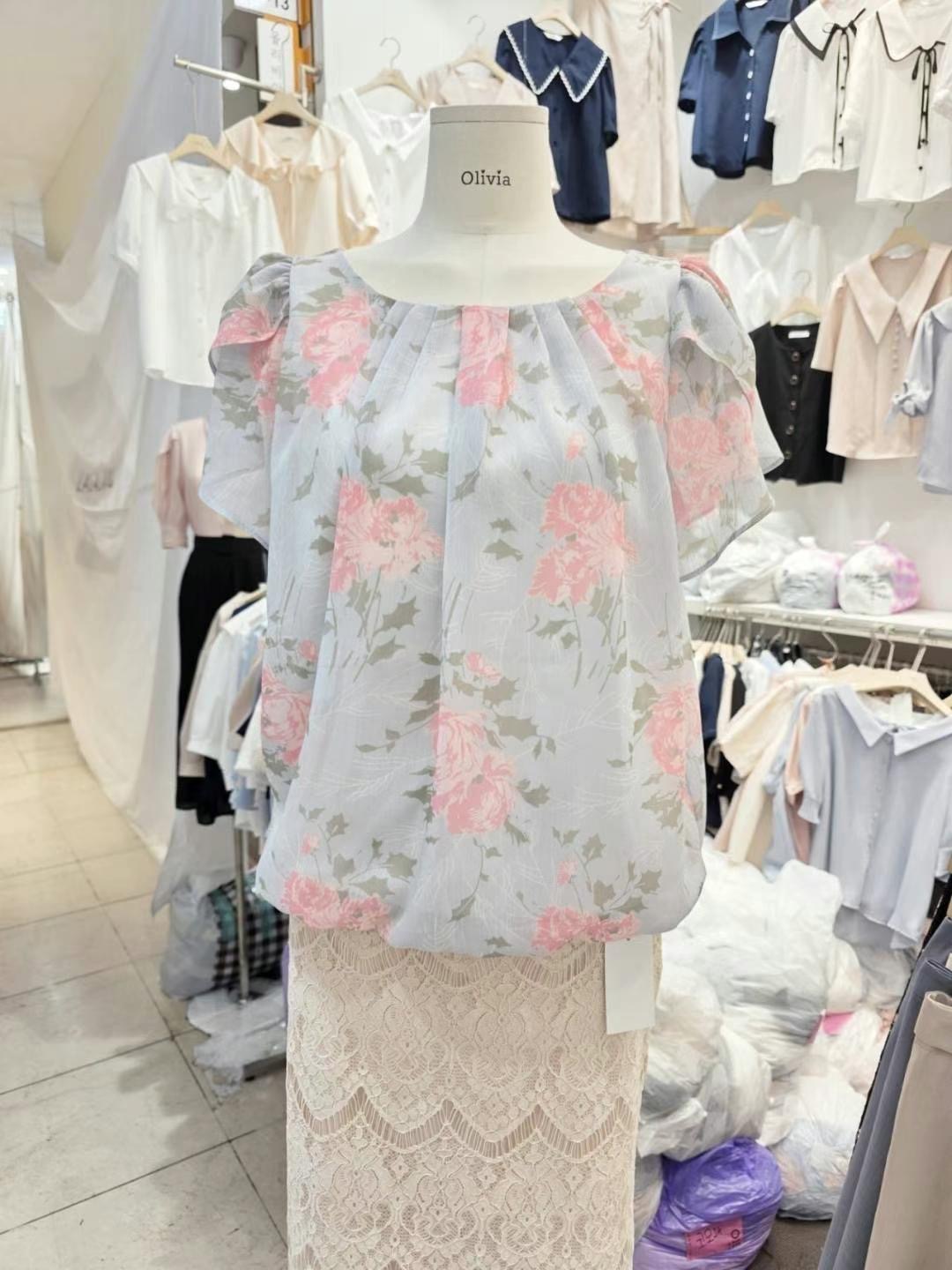 OLIVIA韓國直郵㊣東大門實拍女裝新品推薦時尚熱賣襯衫蕾絲衫OLIVIA襯衫/蕾絲衫