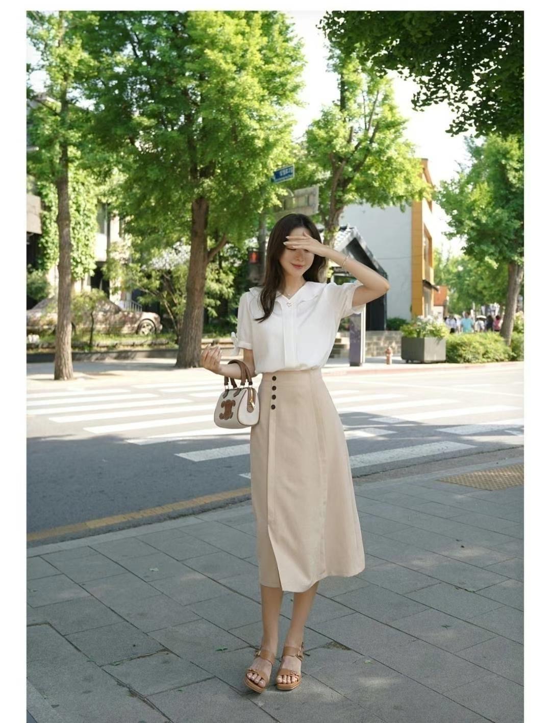 OLIVIA韓國㊣直郵東大門代購女裝新品時尚休閑25春夏熱賣長裙OLIVIA長裙