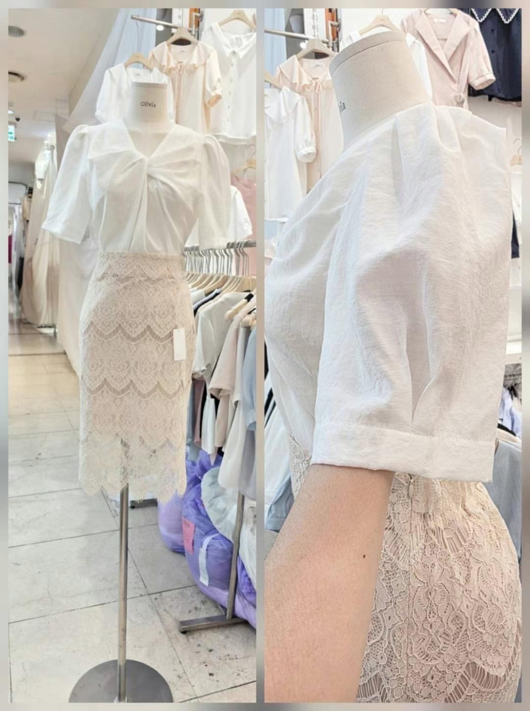 OLIVIA韓國直郵㊣女裝新品熱賣時尚推薦人氣25春夏襯衫蕾絲衫OLIVIA襯衫/蕾絲衫