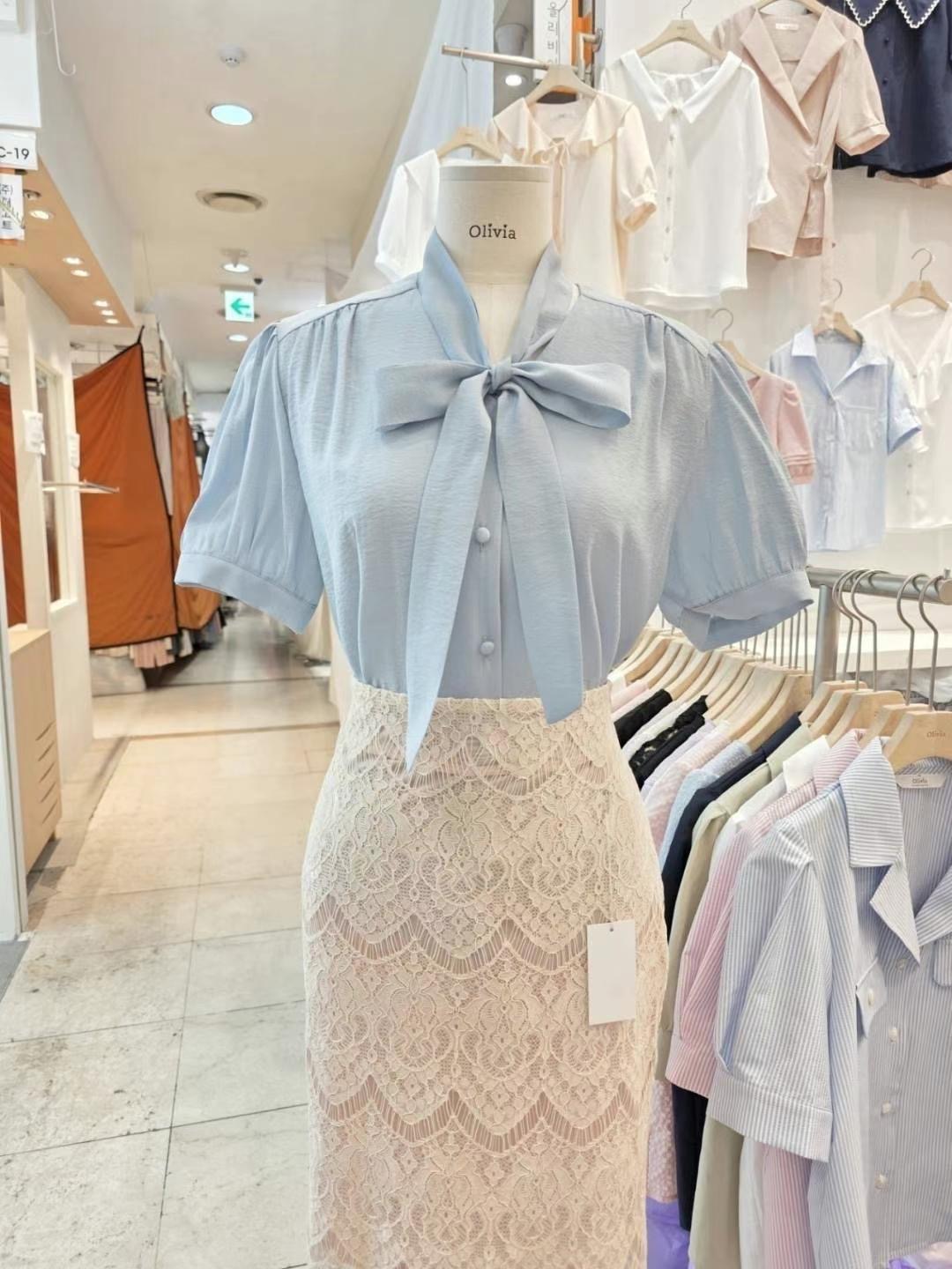 OLIVIA韓國直郵㊣女裝新款25春夏熱賣推薦時尚人氣襯衫蕾絲衫OLIVIA襯衫/蕾絲衫圖色3
