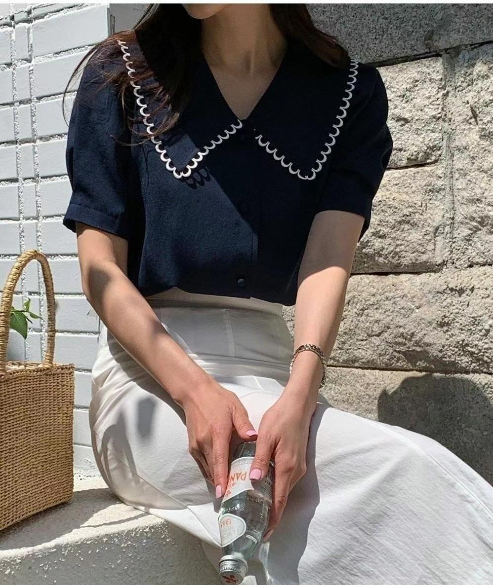 OLIVIA韓國㊣直郵東大門代購女裝新款時尚人氣推薦襯衫蕾絲衫OLIVIA襯衫/蕾絲衫圖色4