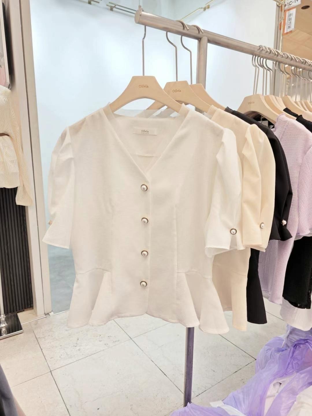 OLIVIA韓國直郵㊣東大門實拍女裝新品人氣休閑時尚襯衫蕾絲衫OLIVIA襯衫/蕾絲衫
