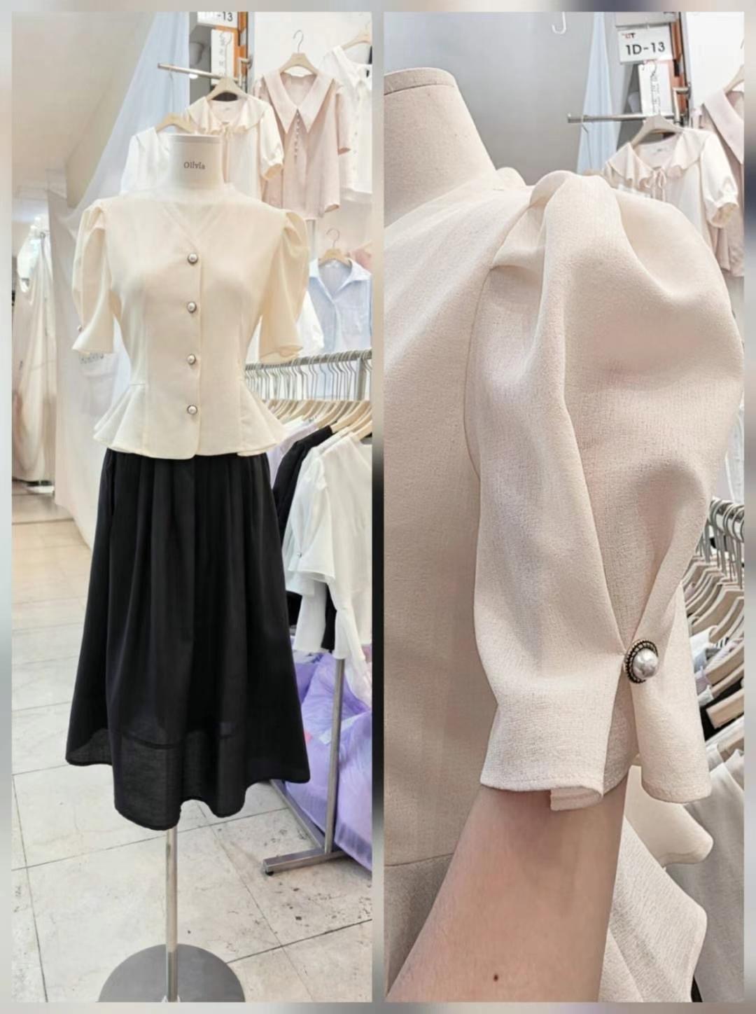 OLIVIA韓國直郵㊣東大門實拍女裝新品人氣休閑時尚襯衫蕾絲衫OLIVIA襯衫/蕾絲衫