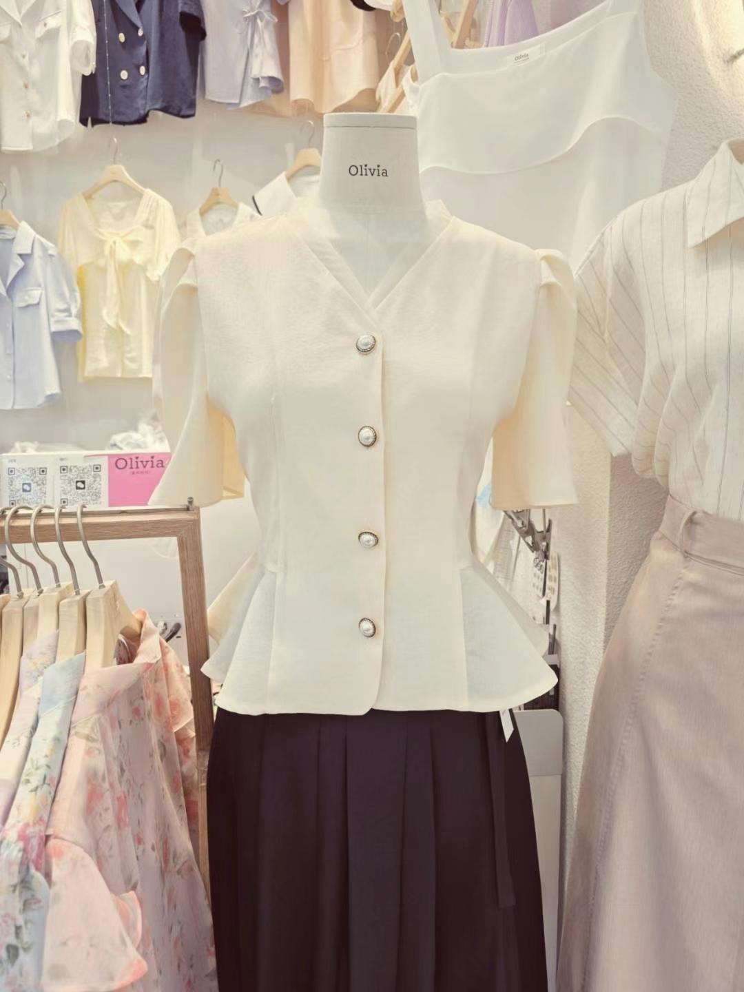 OLIVIA韓國直郵㊣東大門實拍女裝新品人氣休閑時尚襯衫蕾絲衫OLIVIA襯衫/蕾絲衫圖色2