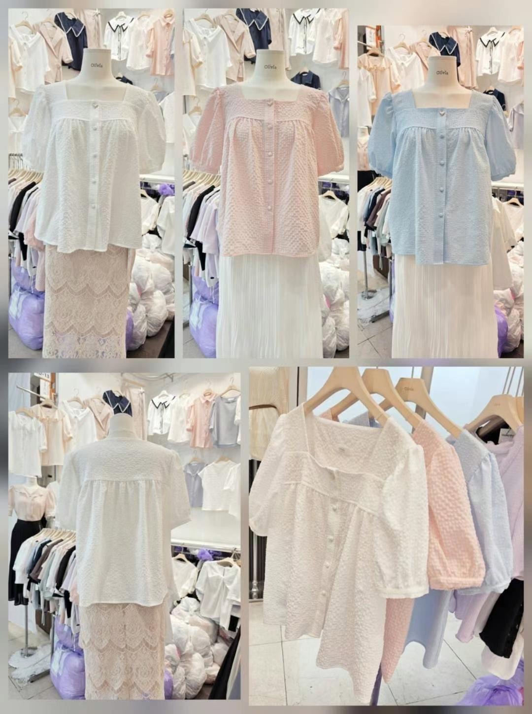 OLIVIA韓國直郵㊣東大門實拍女裝新品推薦熱賣時尚襯衫蕾絲衫OLIVIA襯衫/蕾絲衫