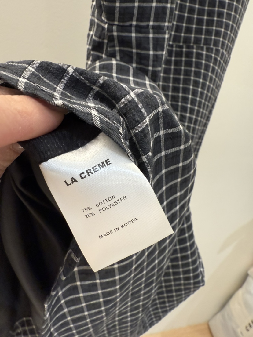LA CREME韓國㊣直郵東大門代購女裝新款時尚25春夏連衣裙格紋LA CREME連衣裙