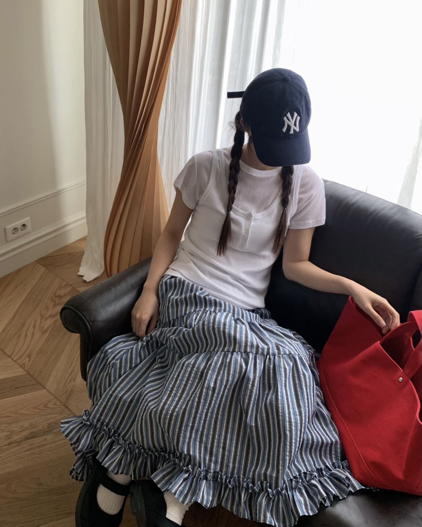 PEBBLE韓國㊣直郵東大門代購女裝新品熱賣人氣時尚推薦長裙PEBBLE/LAYER長裙