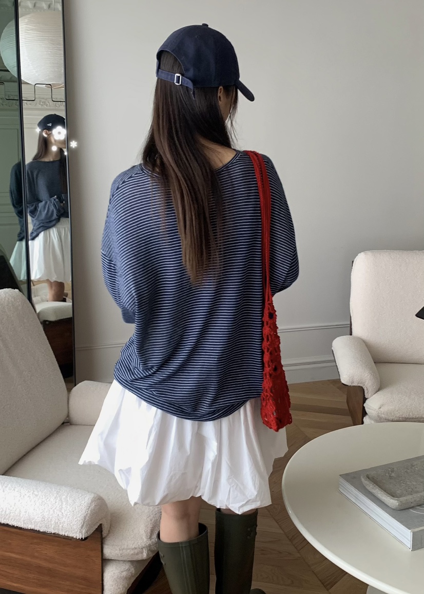 PEBBLE韓國直郵㊣女裝新品熱賣推薦時尚25春夏人氣長袖T恤亞麻PEBBLE/LAYER長袖T恤