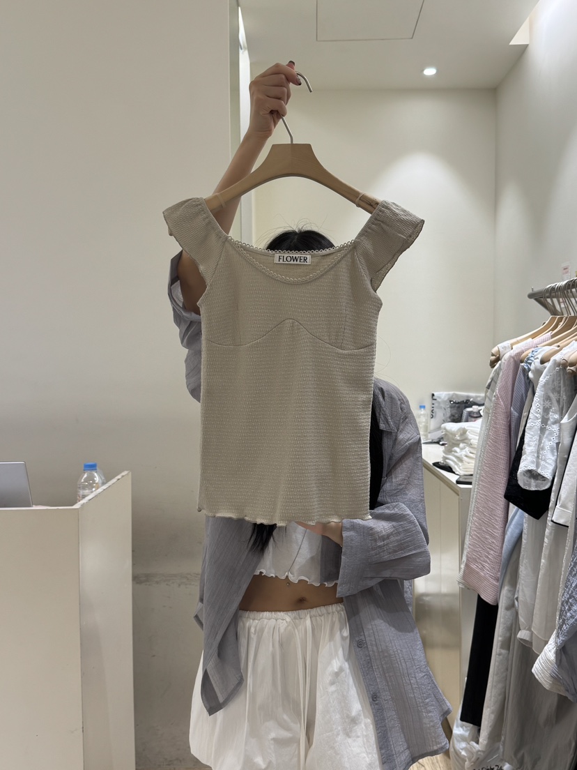 FLOWER-L直郵韓國代購㊣女裝新品推薦人氣休閑25春夏熱賣T恤FLOWERT恤圖色2