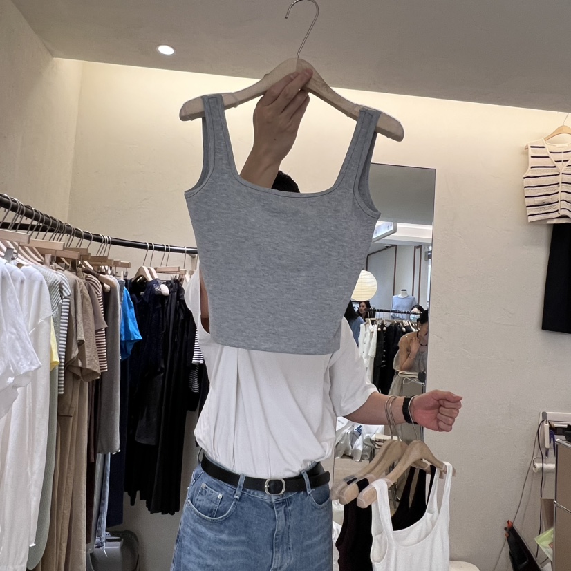 W AND J直郵韓國代購㊣女裝新品時尚25春夏熱賣人氣吊帶背心W AND J吊帶/背心圖色4