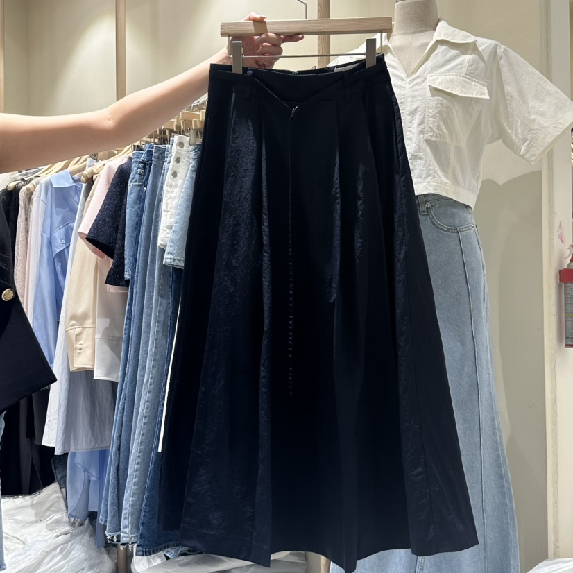 VINTAGE VIBE直郵韓國代購㊣女裝新品時尚休閑長裙口袋腰帶VINTAGE VIBE長裙圖色2