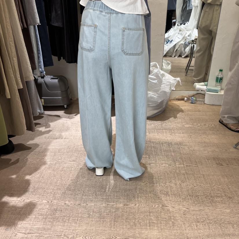 W AND J韓國㊣直郵東大門代購女裝新品熱賣時尚牛仔褲天絲W AND J牛仔褲