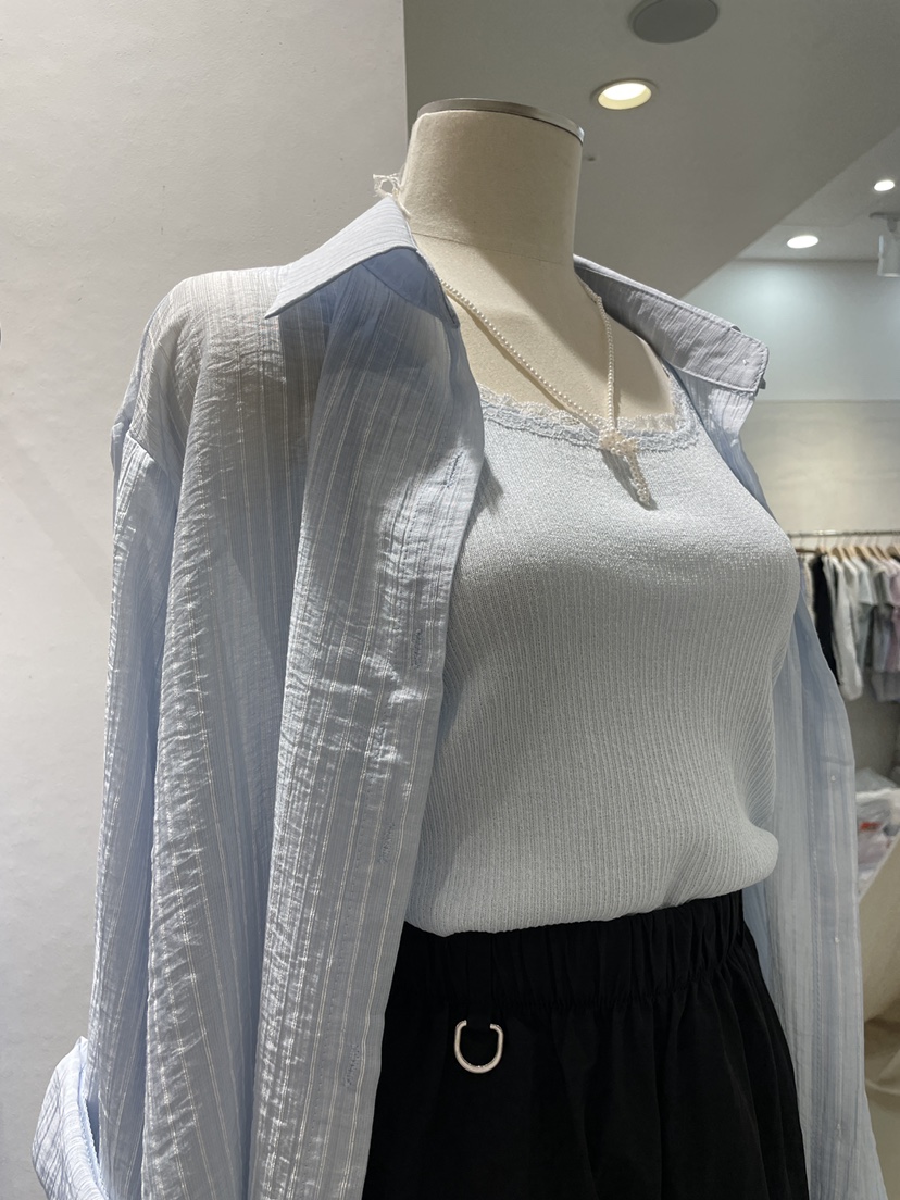 ALLVIBE韓國直郵㊣東大門實拍女裝新品推薦25春夏襯衫蕾絲衫ALLVIBE襯衫/蕾絲衫