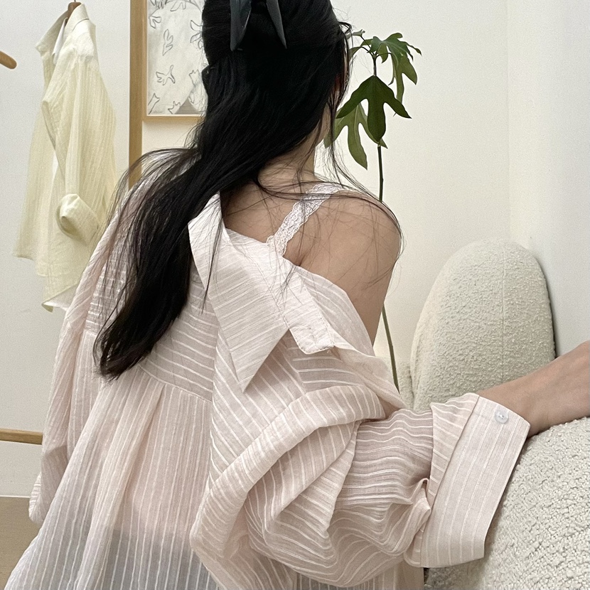 ALLVIBE韓國直郵㊣東大門實拍女裝新品推薦25春夏襯衫蕾絲衫ALLVIBE襯衫/蕾絲衫