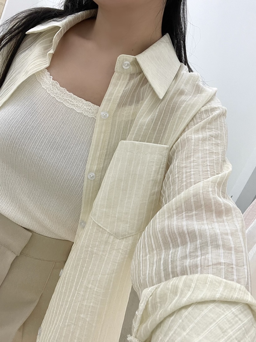 ALLVIBE韓國直郵㊣東大門實拍女裝新品推薦25春夏襯衫蕾絲衫ALLVIBE襯衫/蕾絲衫