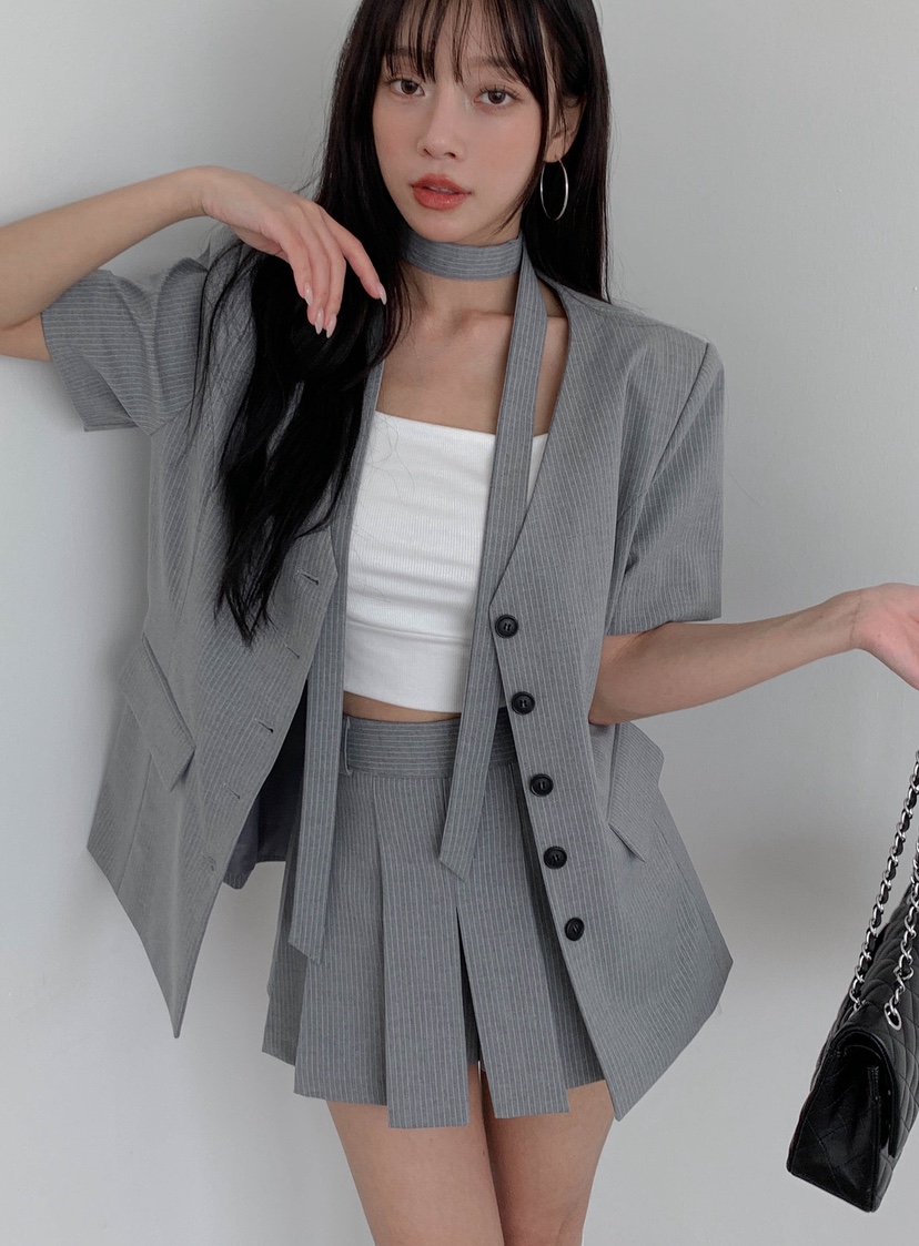 SLIT韓國直郵㊣女裝新款時尚人氣25春夏推薦熱賣夾克含脖帶SLIT夾克