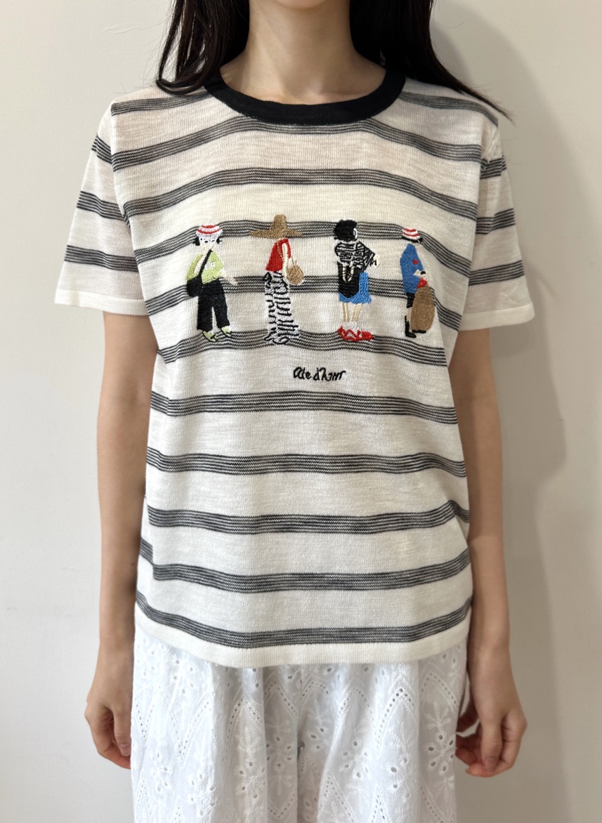 CLASSY-O韓國直郵㊣東大門實拍女裝新款25春夏針織衫刺繡亞麻CLASSY-O針織衫