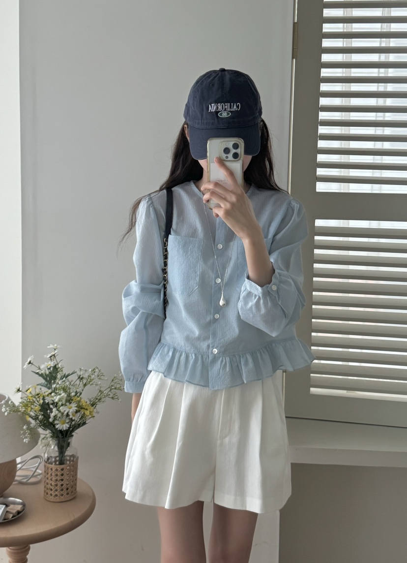 TIZZI韓國直郵㊣東大門實拍女裝新款休閑25春夏推薦襯衫蕾絲衫TIZZI襯衫/蕾絲衫