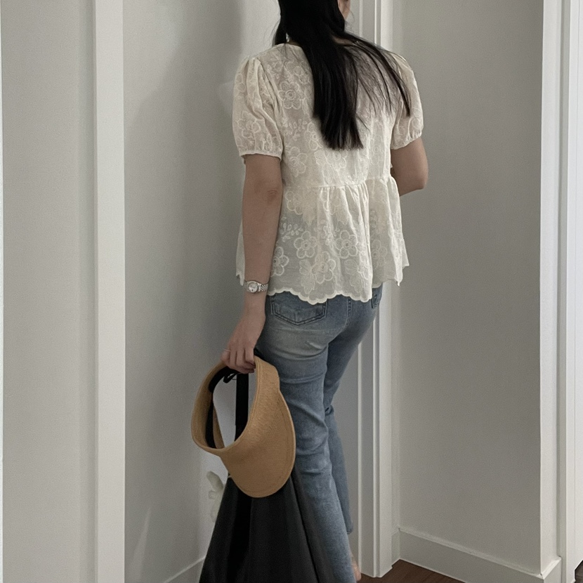 ALLVIBE韓國直郵㊣女裝新品25春夏人氣時尚熱賣休閑襯衫蕾絲衫ALLVIBE襯衫/蕾絲衫