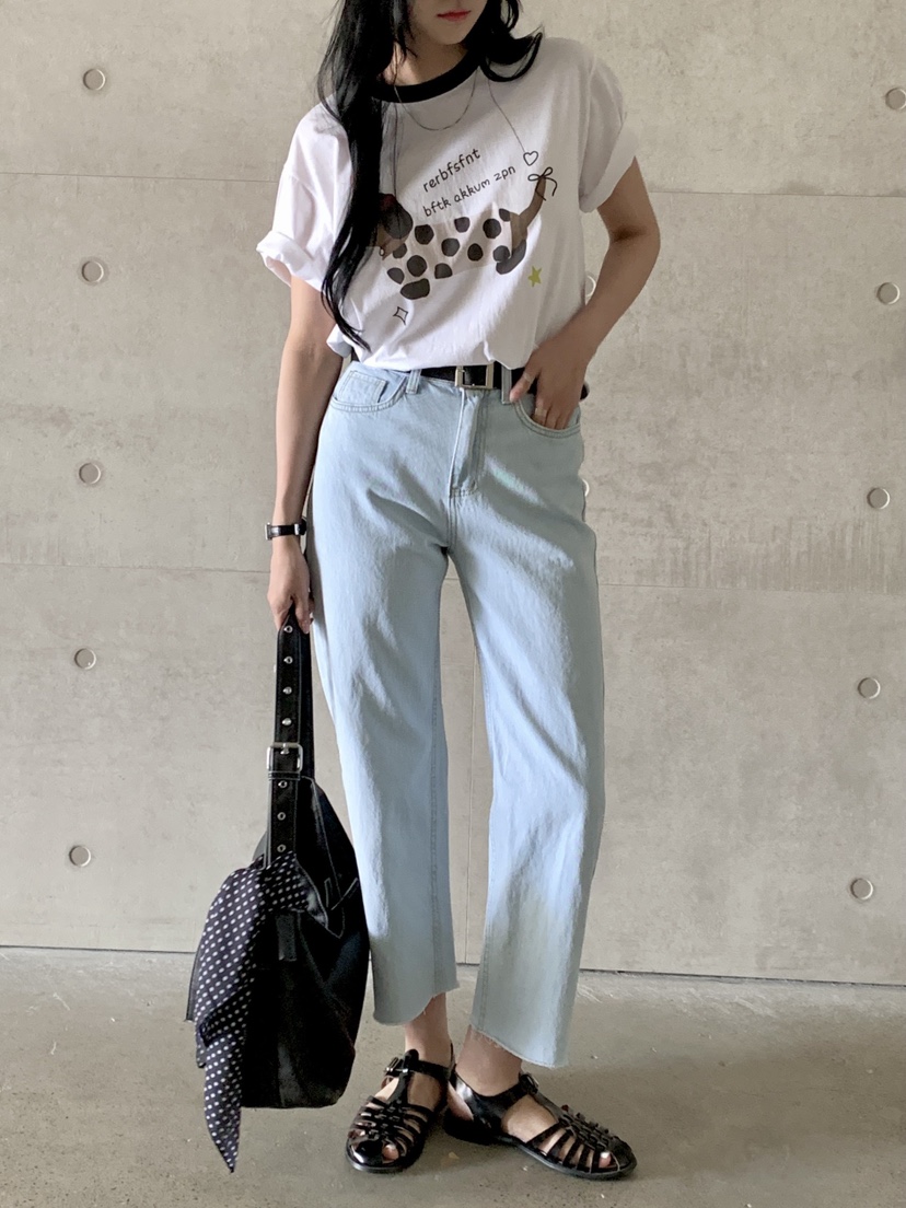 DAVICHI韓國直郵㊣東大門實拍女裝新款推薦牛仔褲含隨機腰帶DAVICHI牛仔褲
