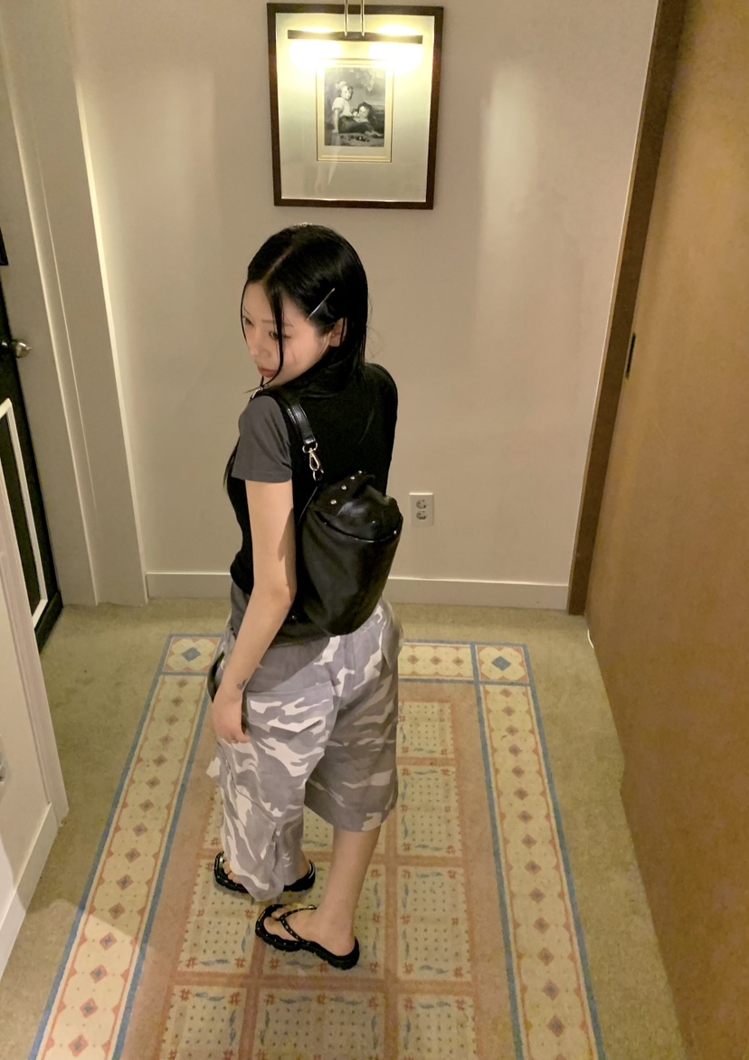 SEOLO韓國直郵㊣東大門實拍女裝新品時尚熱賣25春夏短褲迷彩Seolo seoul短褲