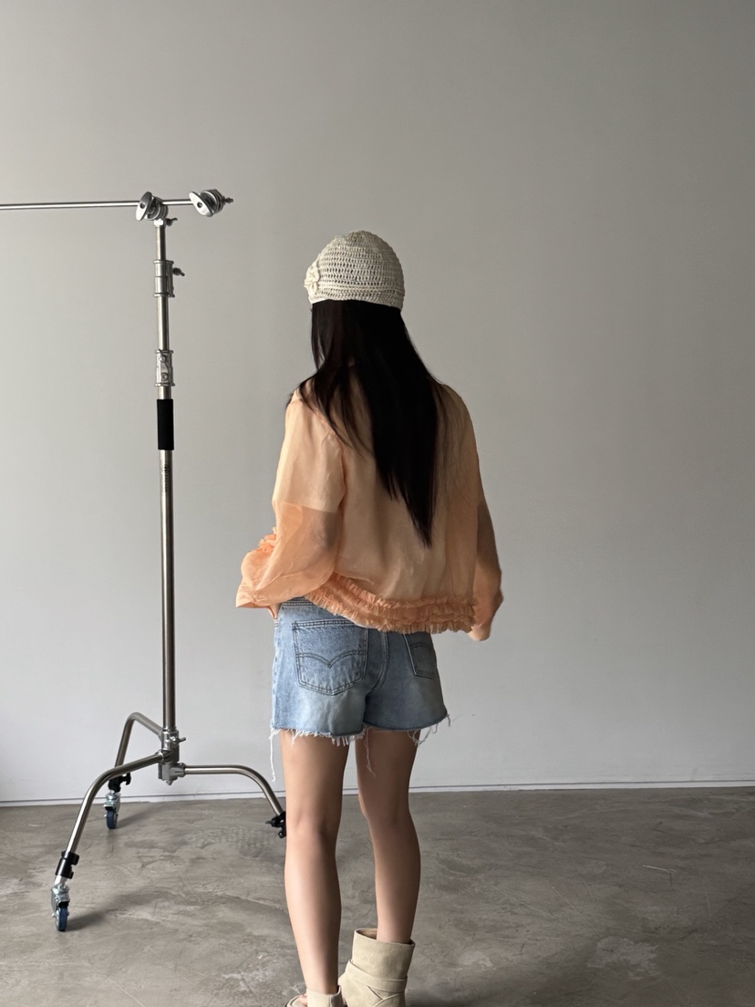 SUNDER MARKET韓國㊣直郵東大門代購女裝新品推薦襯衫蕾絲衫透明SUNDER MARKET襯衫/蕾絲衫