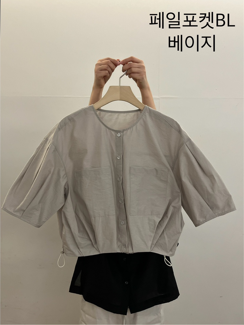 TAUPE直郵韓國代購㊣女裝新品25春夏人氣熱賣襯衫蕾絲衫口袋TAUPE襯衫/蕾絲衫圖色2