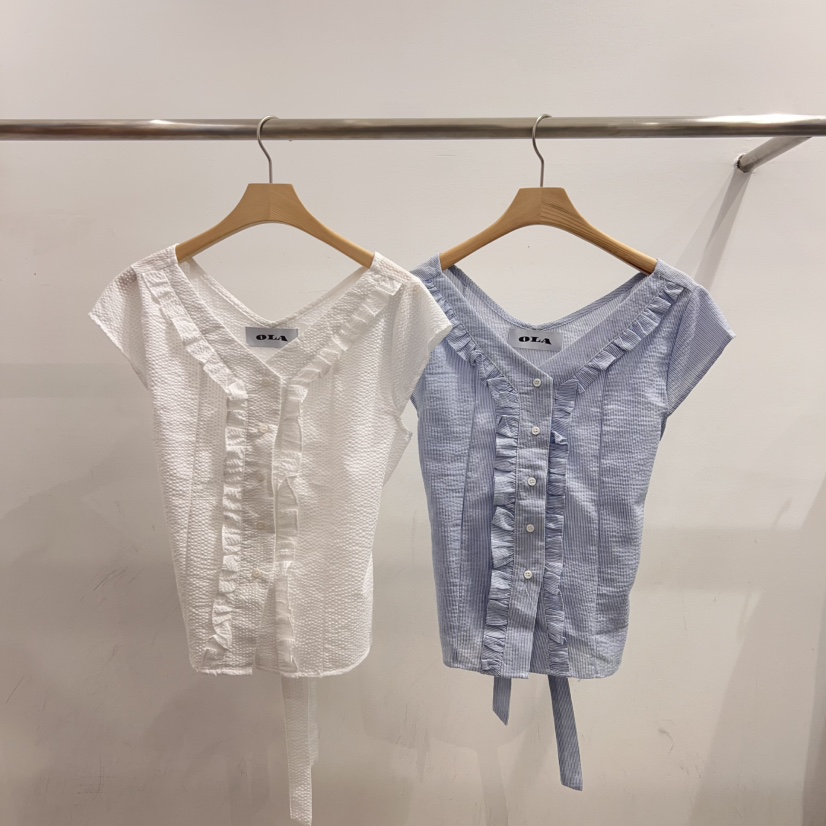 OLA韓國直郵㊣東大門實拍女裝新品熱賣人氣時尚25春夏襯衫蕾絲衫mellor/OLA襯衫/蕾絲衫