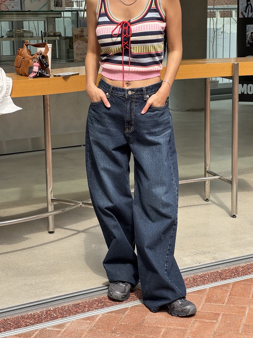 SUNDER MARKET韓國直郵㊣東大門實拍女裝新品推薦牛仔褲腰帶紐扣SUNDER MARKET牛仔褲
