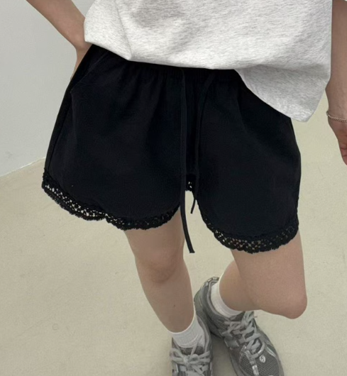 JMIND韓國直郵㊣東大門實拍女裝新款25春夏熱賣休閑短褲蕾絲JMIND短褲