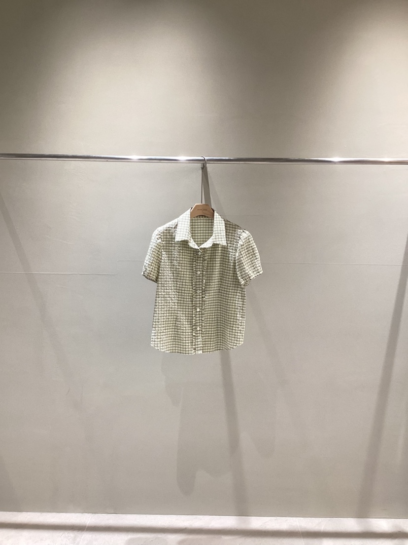 NEAR LEAP-P直郵韓國代購㊣女裝新品時尚25春夏襯衫蕾絲衫格紋NEAR LEAP襯衫/蕾絲衫圖色2