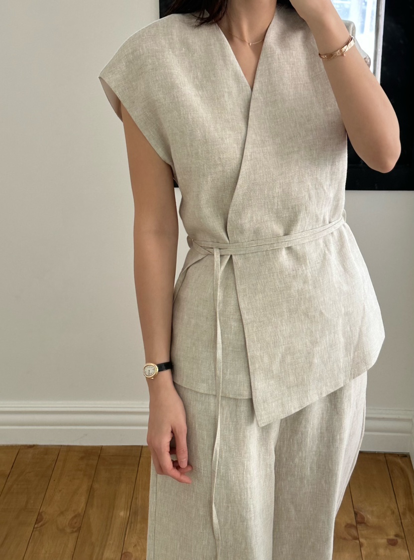 LE VASE韓國㊣直郵東大門代購女裝新品25春夏休閑夾克含腰繩LE VASE夾克