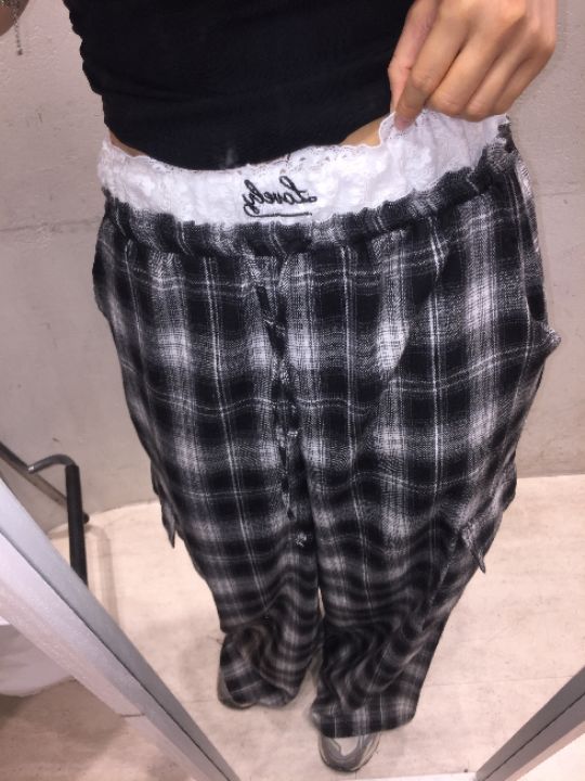 mars韓國㊣直郵東大門代購女裝新款25春夏休閑褲可愛的格紋mars休閑褲