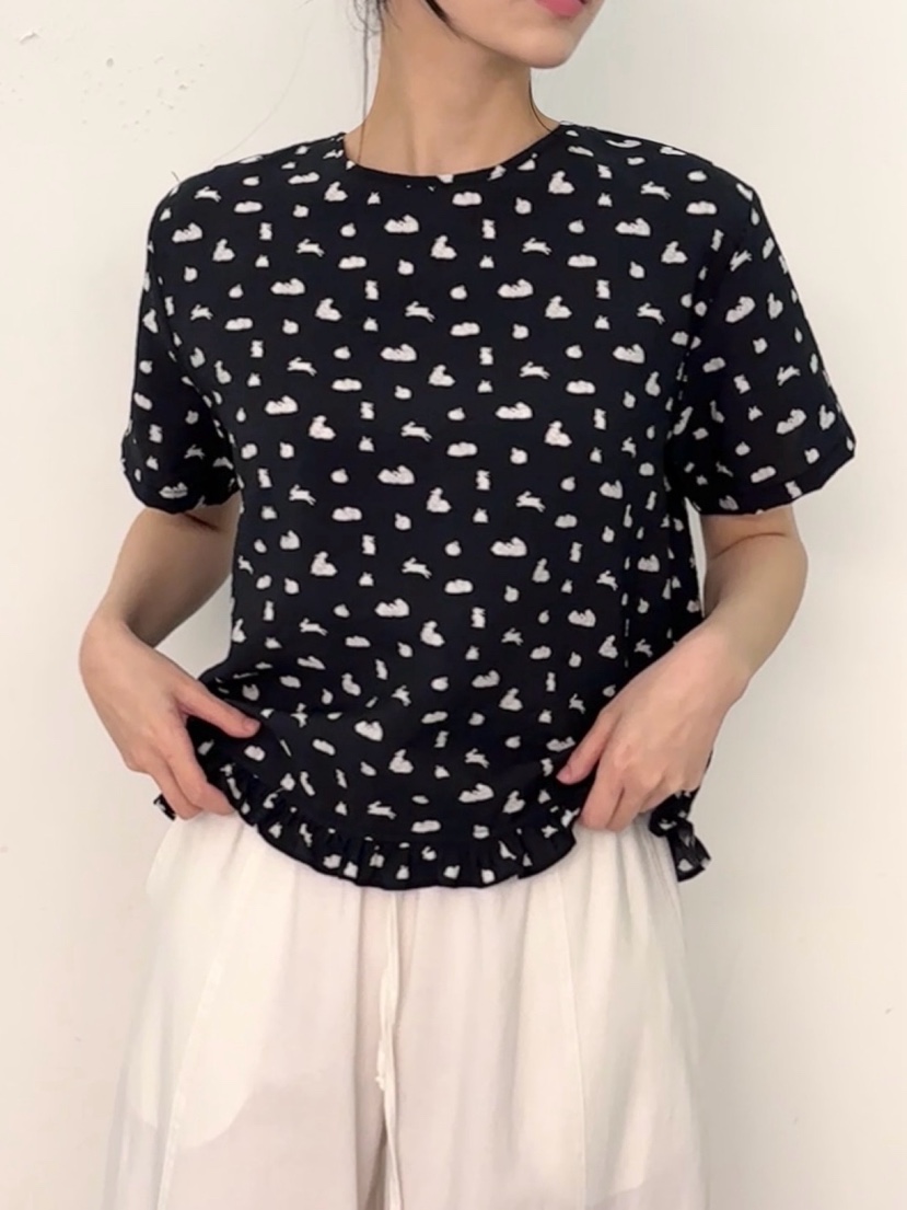 PEPPER-L韓國直郵㊣女裝新品25春夏推薦時尚襯衫蕾絲衫兔子PEPPER襯衫/蕾絲衫