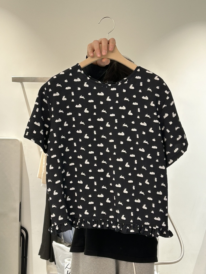 PEPPER-L韓國直郵㊣女裝新品25春夏推薦時尚襯衫蕾絲衫兔子PEPPER襯衫/蕾絲衫圖色4