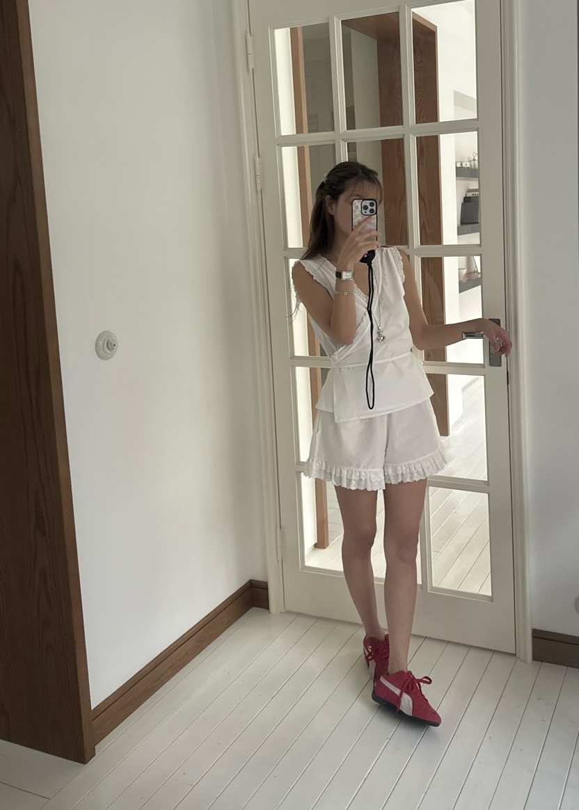 OUPPT韓國直郵㊣東大門實拍女裝新品時尚休閑熱賣短褲荷葉邊OUPPT短褲