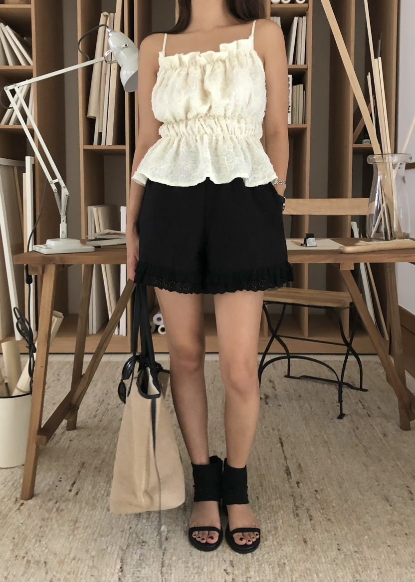 OUPPT韓國直郵㊣東大門實拍女裝新品時尚休閑熱賣短褲荷葉邊OUPPT短褲