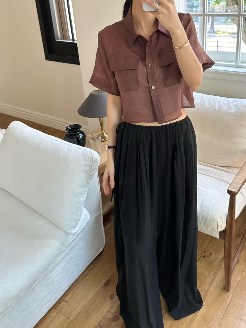 LE VASE韓國㊣直郵東大門代購女裝新款時尚休閑襯衫蕾絲衫LE VASE襯衫/蕾絲衫