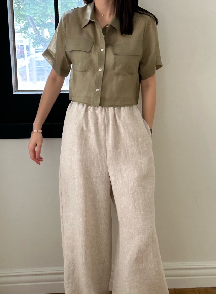LE VASE韓國㊣直郵東大門代購女裝新款時尚休閑襯衫蕾絲衫LE VASE襯衫/蕾絲衫